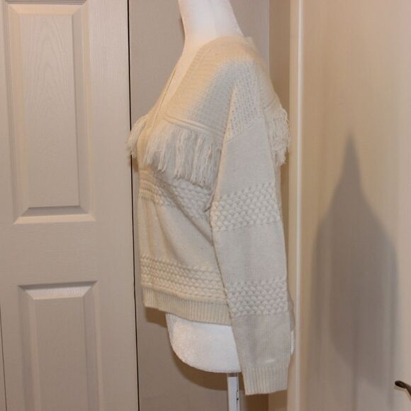 Jack by BB Dakota V -Neck knit Cream Pullover Sweater Boho Women Size XS - Picture 5 of 11